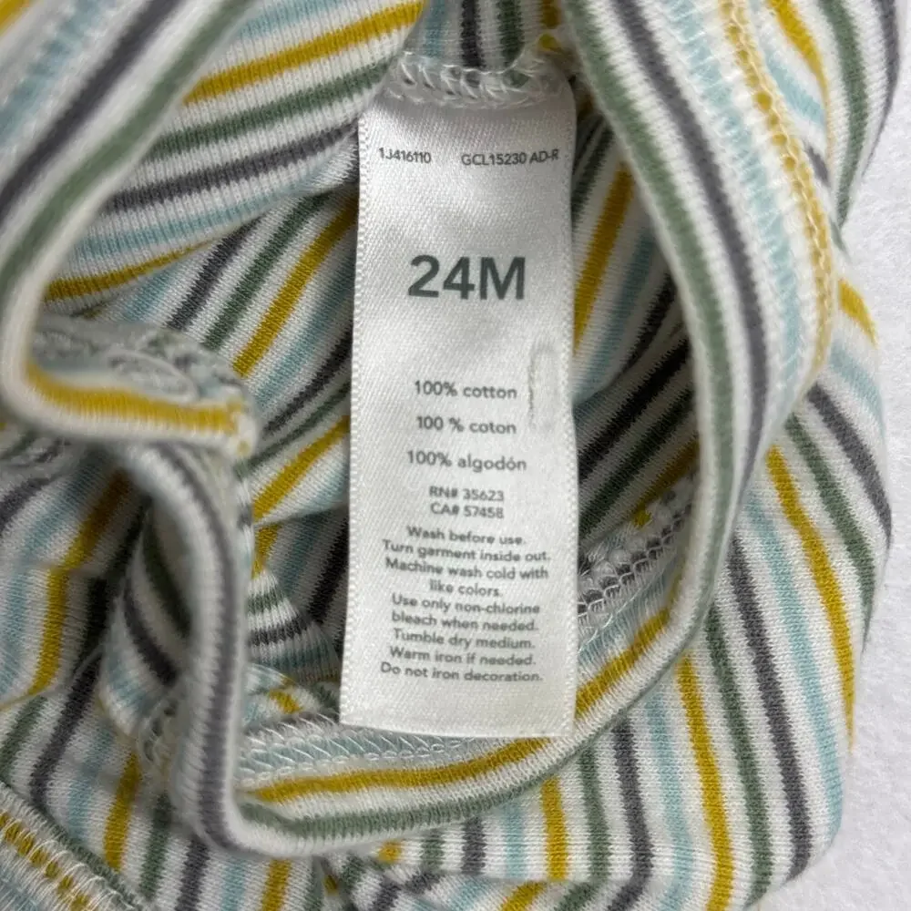 Carter’s JOY Multicolor Striped Bodysuit Short Sleeves Size 24 Months Cotton